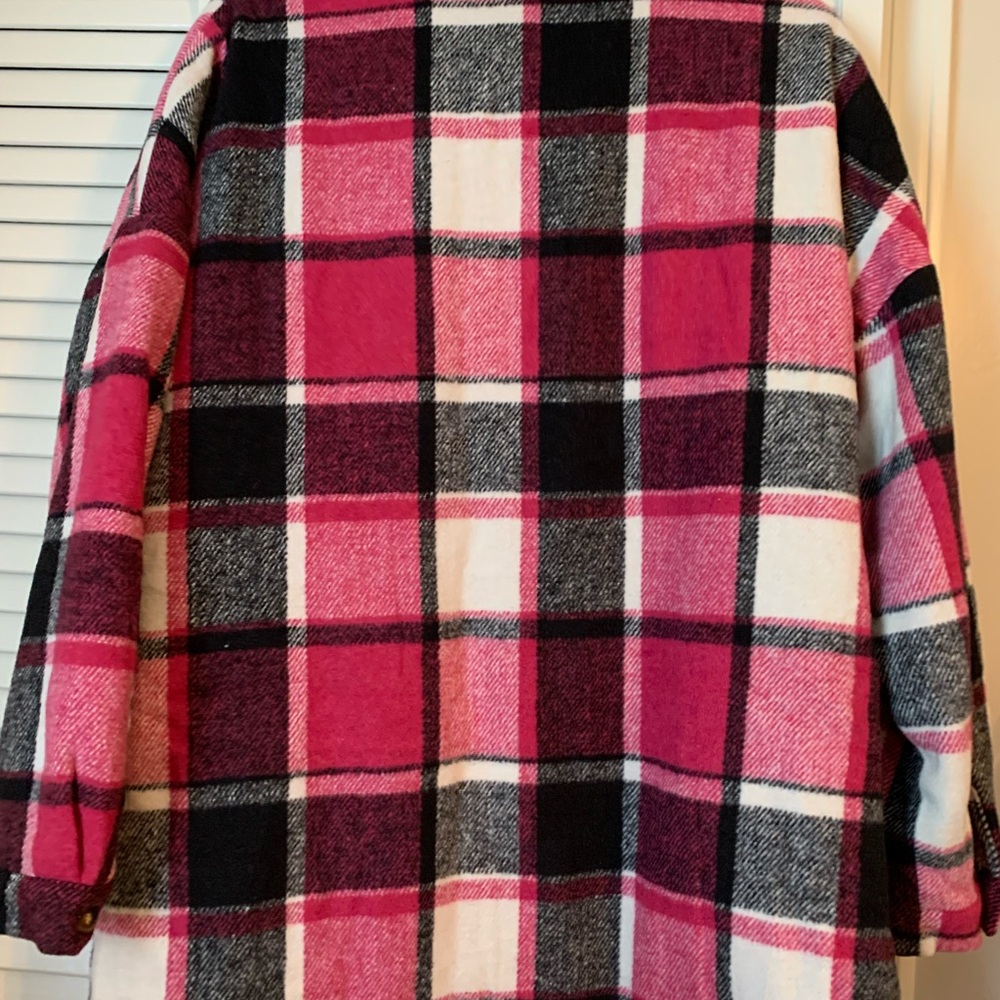 Plaid Pink and Black Women's Jacket - Picture 5 of 5